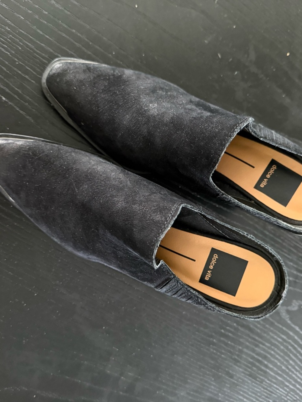 Dolce Vita Black Suede heeled Slip-On Loafers
